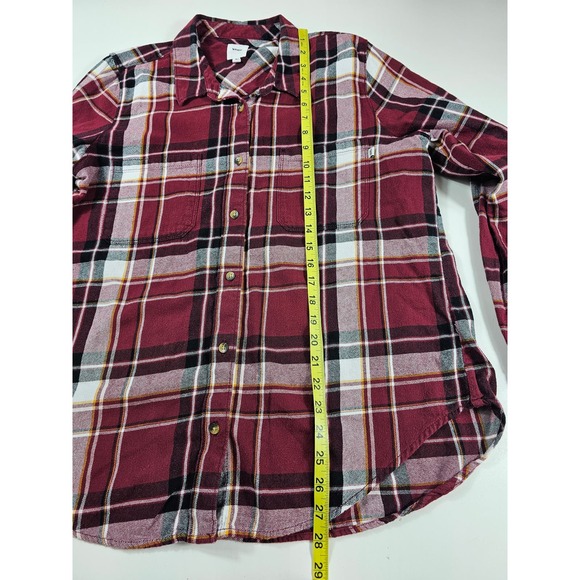 Vans size XL Mens flannel red plaid long sleeve button up (Fits small) Y2k ^ - Picture 6 of 7
